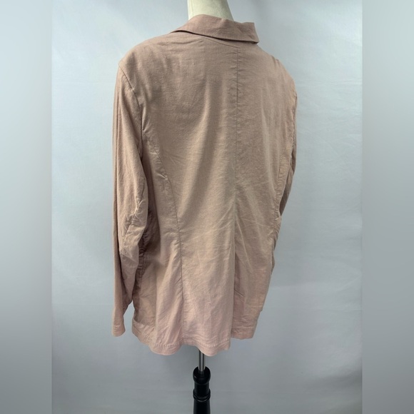 Diane Gilman DG2 Linen Blend Boyfriend Blazer Peach Plus Size 1X Relaxed Stretch - Picture 9 of 9